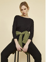ZOOT.lab Pantaloni negri pentru femei ZOOT Baseline Xenia Stripe