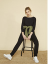 ZOOT.lab Pantaloni negri pentru femei ZOOT Baseline Xenia Stripe