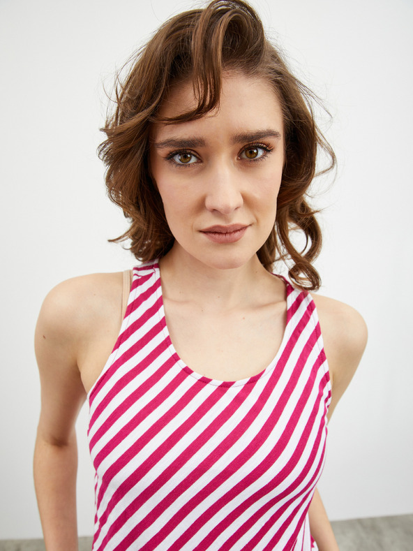 ZOOT.lab Tricou de damă cu dungi albe și vin ZOOT.lab Joelle