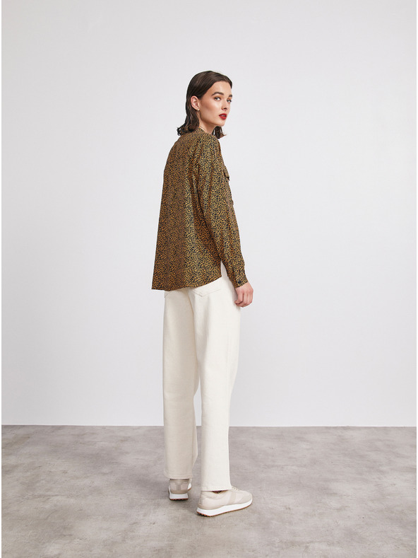 ZOOT.lab Cămașă pierdută pentru femei cu model negru și maro METROOPOLIS by ZOOT.lab Ingrid