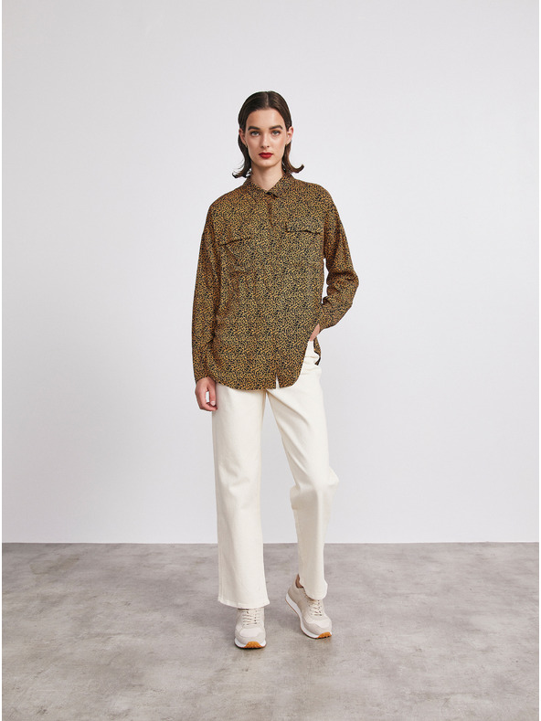 ZOOT.lab Cămașă pierdută pentru femei cu model negru și maro METROOPOLIS by ZOOT.lab Ingrid