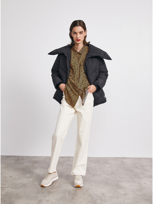 ZOOT.lab Cămașă pierdută pentru femei cu model negru și maro METROOPOLIS by ZOOT.lab Ingrid