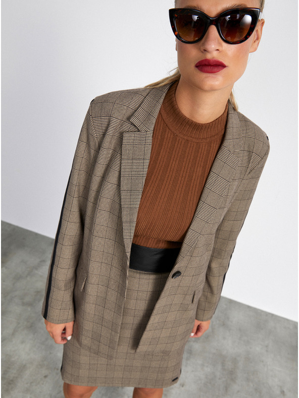 ZOOT.lab Fustă pungă în carouri gri deschis pentru femei METROOPOLIS by ZOOT.lab Fatima