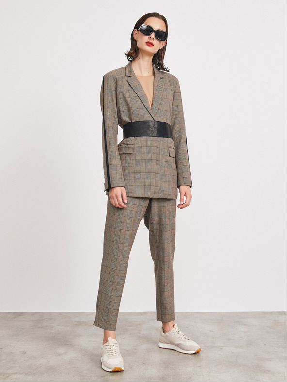 ZOOT.lab Jachetă în carouri maro deschis pentru femei METROOPOLIS by ZOOT.lab Blanche