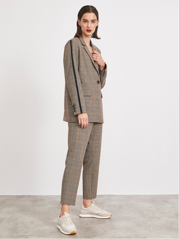 ZOOT.lab Jachetă în carouri maro deschis pentru femei METROOPOLIS by ZOOT.lab Blanche