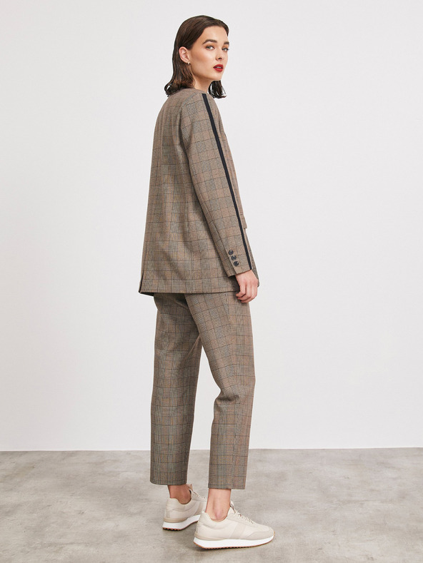 ZOOT.lab Jachetă în carouri maro deschis pentru femei METROOPOLIS by ZOOT.lab Blanche