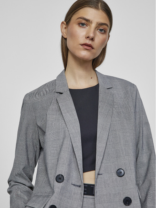 ZOOT.lab Jachetă cu carouri pentru femei, gri deschis METROOPOLIS by ZOOT.lab Sonia