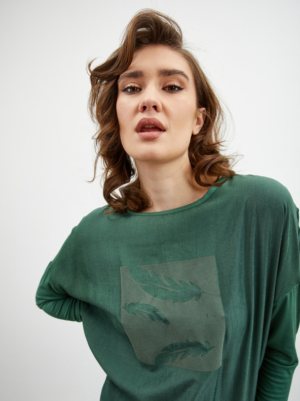 ZOOT.lab Tricou verde imprimat pentru femei ZOOT.lab Rozy