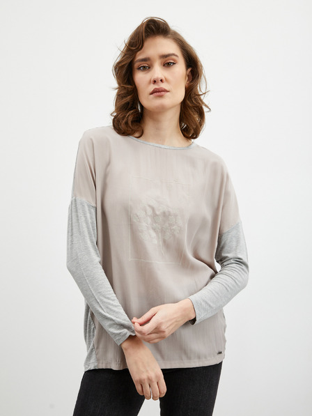 ZOOT.lab Tricou gri deschis cu imprimeu pentru femei ZOOT.lab Rozy
