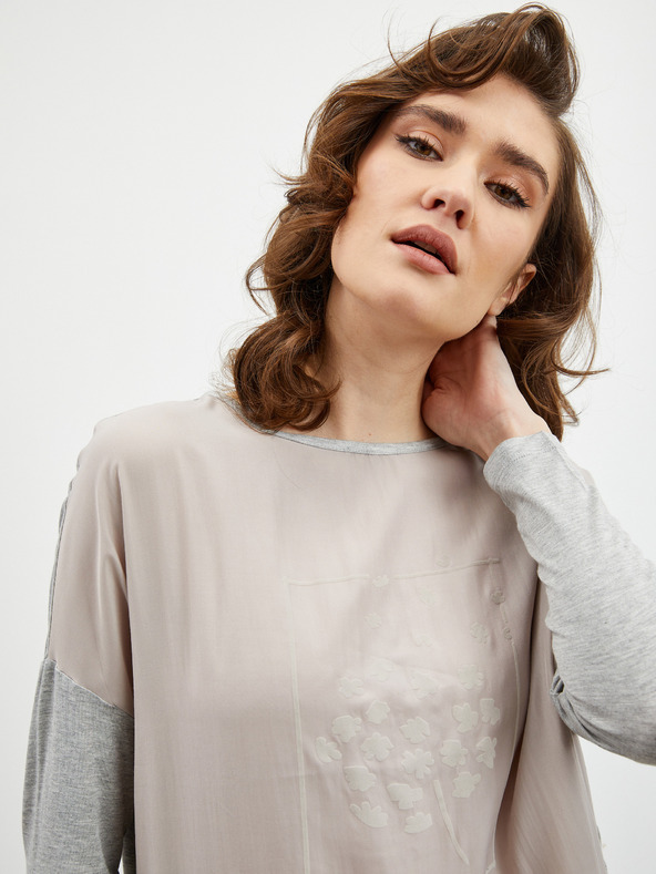 ZOOT.lab Tricou gri deschis cu imprimeu pentru femei ZOOT.lab Rozy