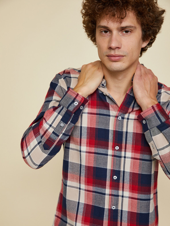 ZOOT.lab Cămașă bărbătească în carouri bej-roșu ZOOT.lab Ota