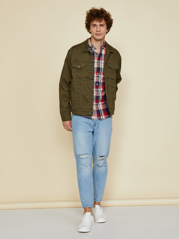 ZOOT.lab Cămașă bărbătească în carouri bej-roșu ZOOT.lab Ota