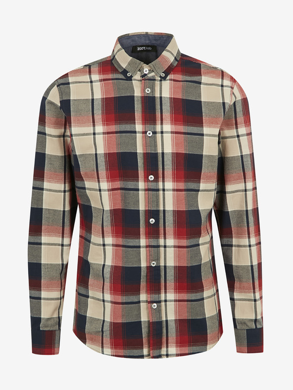 ZOOT.lab Cămașă bărbătească în carouri bej-roșu ZOOT.lab Ota