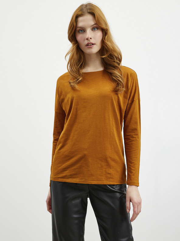 ZOOT.lab Tricou basic cu mânecă lungă pentru femei, maro ZOOT.lab Evana