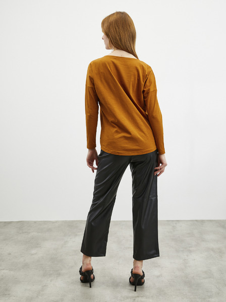 ZOOT.lab Tricou basic cu mânecă lungă pentru femei, maro ZOOT.lab Evana