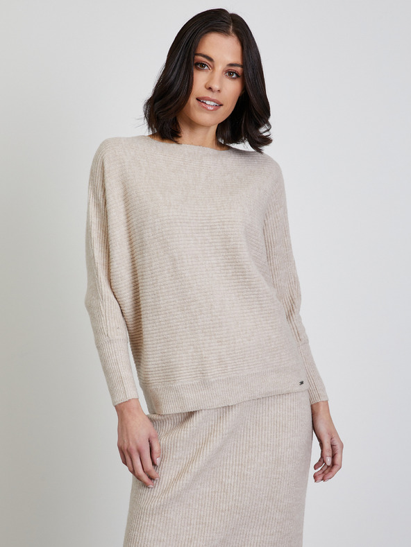 ZOOT.lab Cardigan cu nervuri bej pentru femei ZOOT.lab