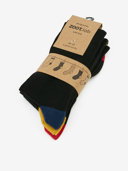 ZOOT.lab Set de trei perechi de șosete bărbătești negre ZOOT.lab