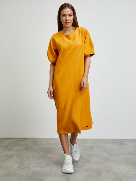 ZOOT.lab Rochie basic portocalie cu mâneci balon METROOPOLIS by ZOOT.lab Vasilisa