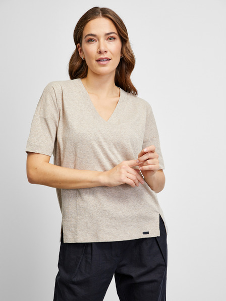 ZOOT.lab Tricou din in bej METROOPOLIS by ZOOT.lab Oprah