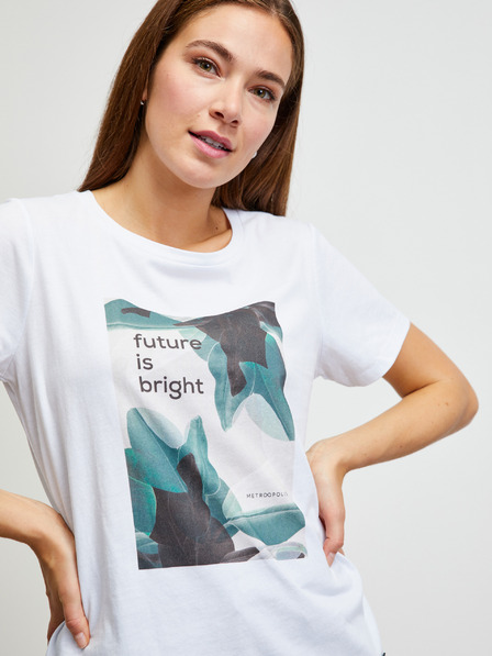ZOOT.lab Tricou alb cu mânecă scurtă METROOPOLIS by ZOOT.lab Tyra