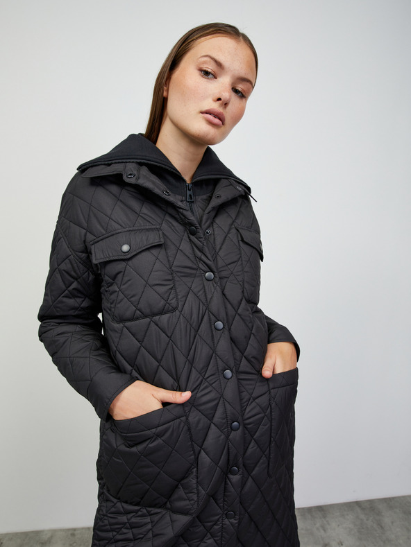 ZOOT.lab Palton ușor matlasat negru pentru femei, cu guler ZOOT.lab Sienna