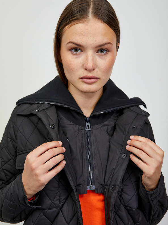 ZOOT.lab Palton ușor matlasat negru pentru femei, cu guler ZOOT.lab Sienna