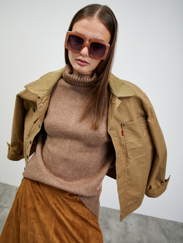 ZOOT.lab Bluză cu guler înalt supradimensionată pentru femei maro ZOOT.lab Nairobi