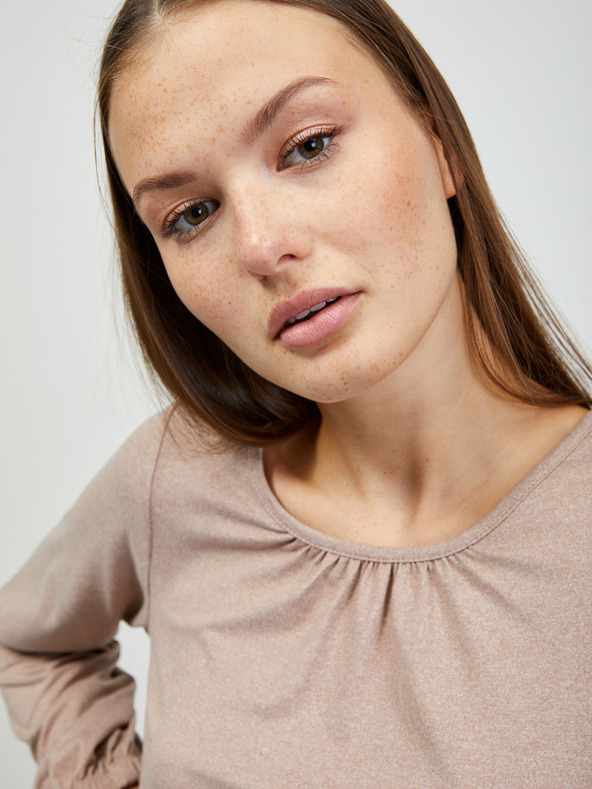 ZOOT.lab Cămașă basic cu mânecă lungă pentru femei, bej ZOOT.lab Luna