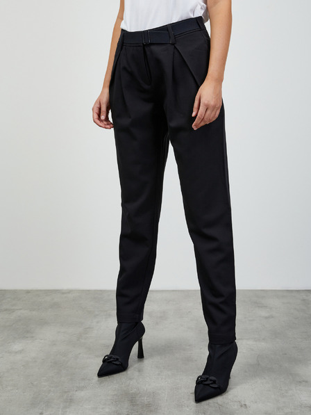 ZOOT.lab Pantaloni negri de damă cu curea ZOOT.lab Matylda