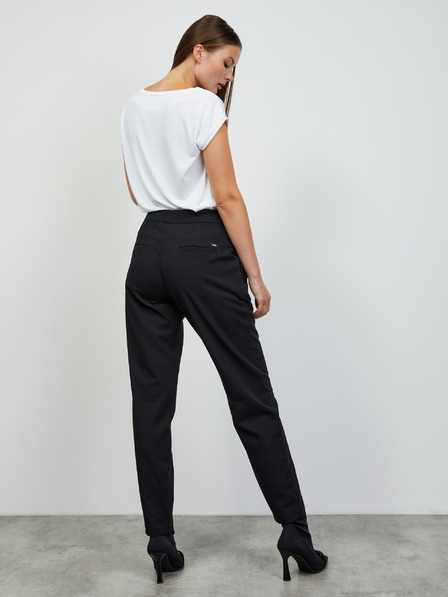 ZOOT.lab Pantaloni negri de damă cu curea ZOOT.lab Matylda