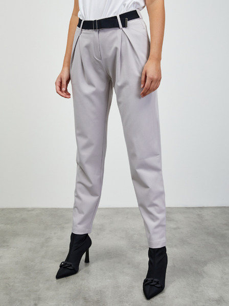 ZOOT.lab Pantaloni de damă gri deschis cu curea ZOOT.lab Matylda