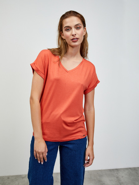ZOOT.lab Tricou basic cu dungi pentru femei Coral ZOOT.lab Adriana 2