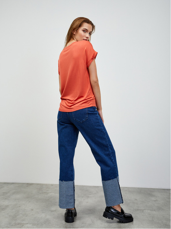 ZOOT.lab Tricou basic cu dungi pentru femei Coral ZOOT.lab Adriana 2