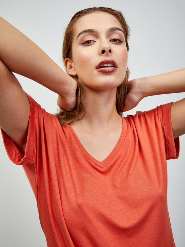 ZOOT.lab Tricou basic cu dungi pentru femei Coral ZOOT.lab Adriana 2