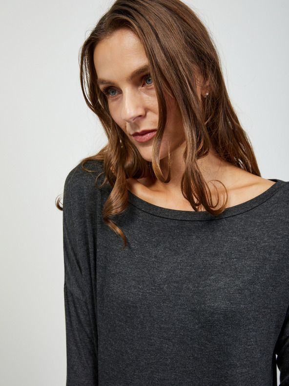 ZOOT.lab Tricou basic cu mânecă lungă pentru femei, gri închis ZOOT.lab Leticia