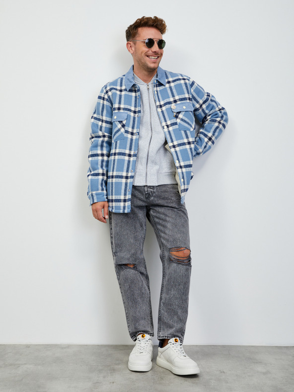 ZOOT.lab Hanorac basic cu fermoar pentru bărbați gri deschis brindle ZOOT.lab Keanu