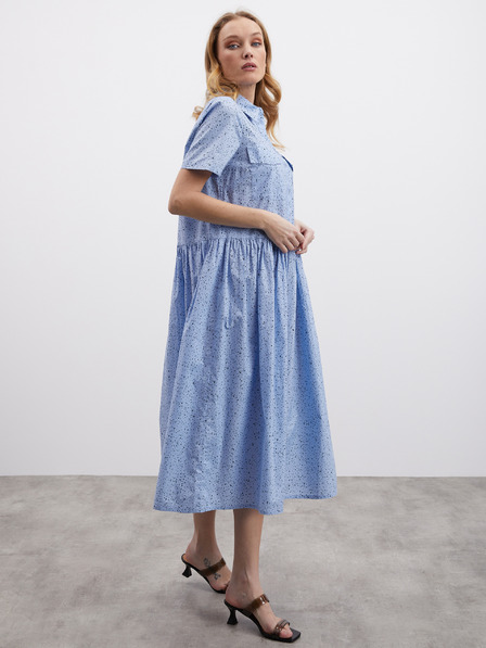 ZOOT.lab Rochie midi pentru femei, albastru deschis, cu cămașă cu model ZOOT.lab Reed