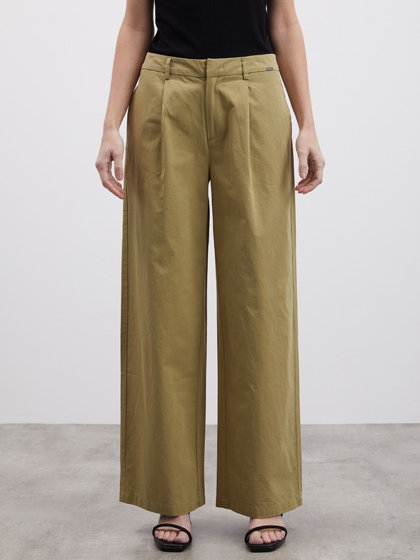 ZOOT.lab Pantaloni largi kaki pentru femei ZOOT.lab Tersita