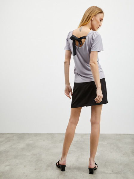 ZOOT.lab Tricou gri deschis pentru femei cu cravată la spate ZOOT.lab Romy