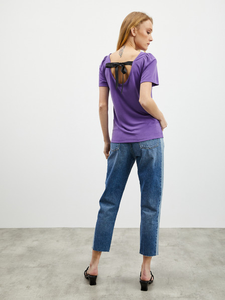 ZOOT.lab Tricou violet pentru femei cu cravată pe spate ZOOT.lab Romy