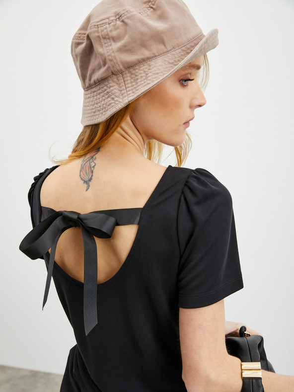 ZOOT.lab Tricou negru de damă cu cravată la spate ZOOT.lab Romy