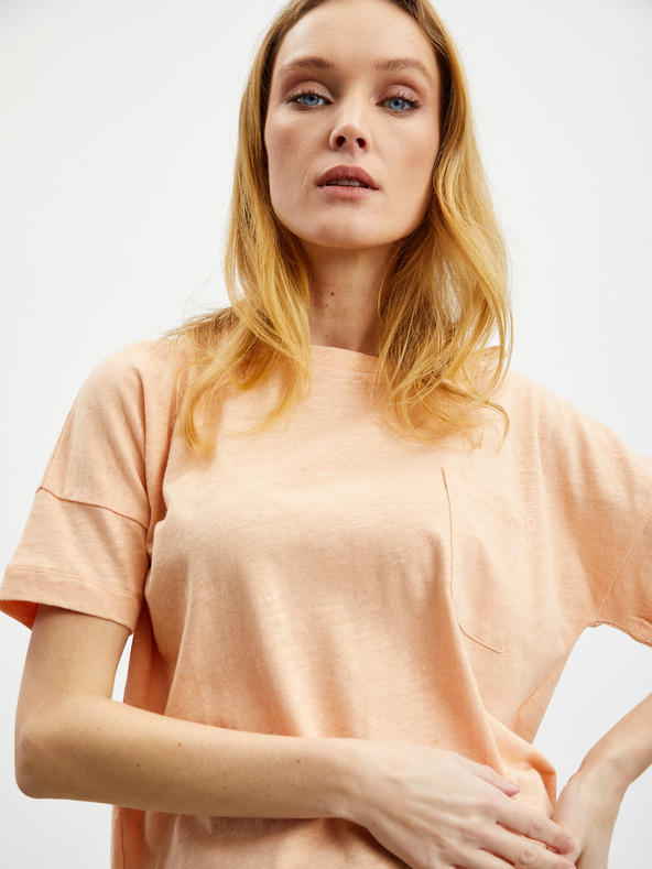 ZOOT.lab Tricou din in pentru femei, caise ZOOT.lab Harriet