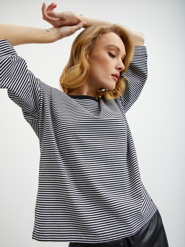 ZOOT.lab Tricou negru cu dungi pentru femei ZOOT.lab Dolly