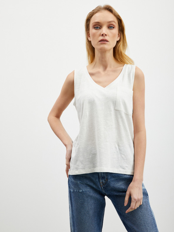 ZOOT.lab Tricou fără mâneci din in alb pentru femei ZOOT.lab Josi