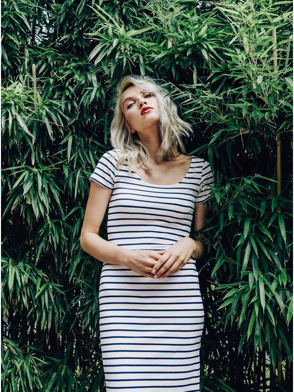 ZOOT.lab Rochie de bază cu dungi albastre și albe ZOOT.lab Junne