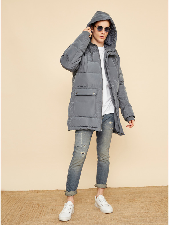 ZOOT.lab Jachetă de iarnă matlasată gri pentru bărbați ZOOT.lab