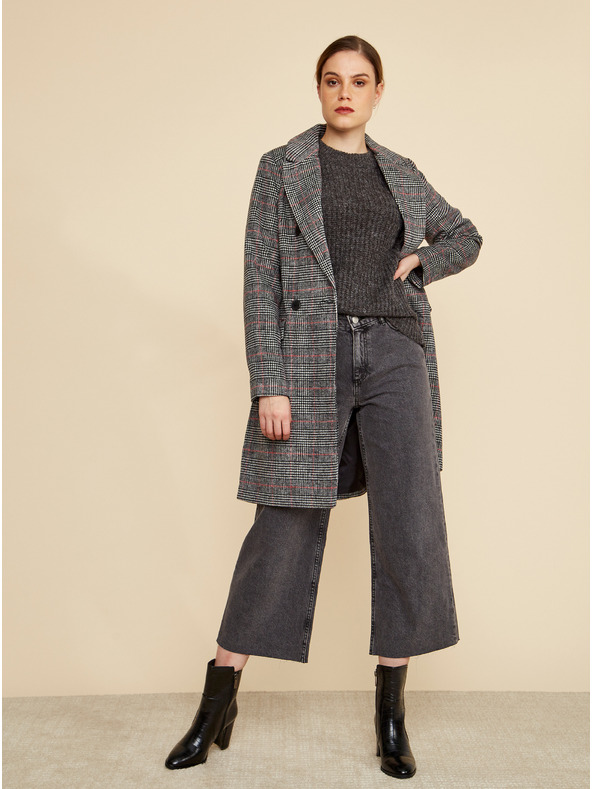 ZOOT.lab Palton de iarnă în carouri pentru femei, gri închis ZOOT.lab Gabrielle