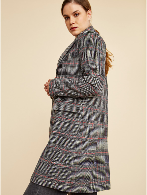 ZOOT.lab Palton de iarnă în carouri pentru femei, gri închis ZOOT.lab Gabrielle