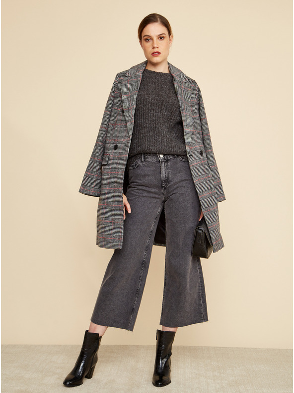 ZOOT.lab Palton de iarnă în carouri pentru femei, gri închis ZOOT.lab Gabrielle