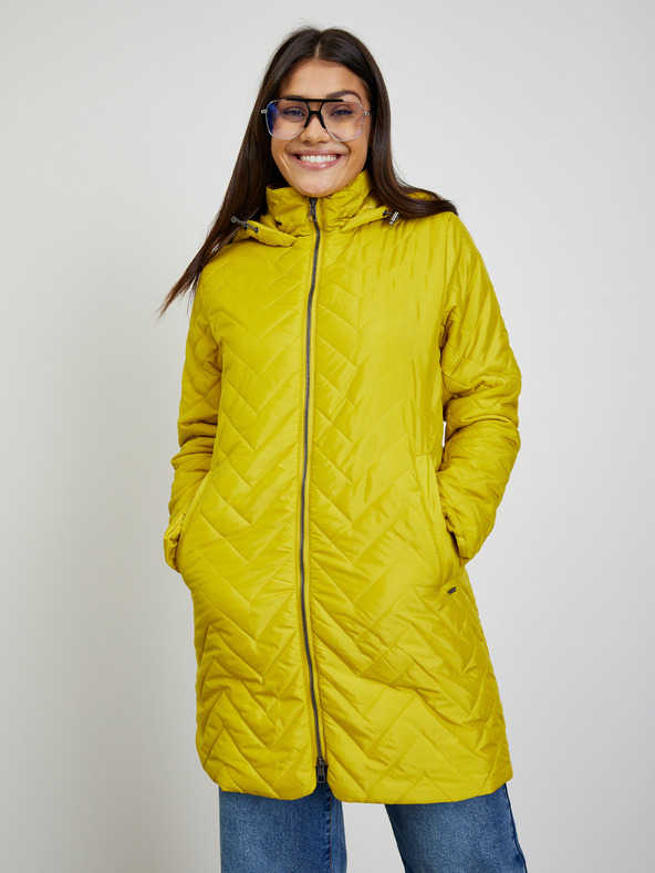 ZOOT.lab Palton matlasat verde și galben pentru femei ZOOT.lab Molly